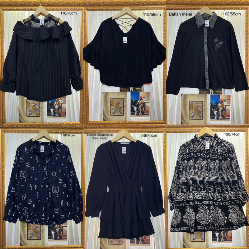Jual BLOUSE HITAM 3 - Blouse hitam /kemeja santai dan Formal perempuan ...