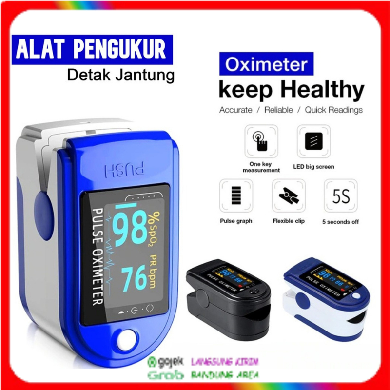 Jual Fingertip Pulse Oxymeter Alat Pengukur Detak Jantung Kadar Oksigen ...