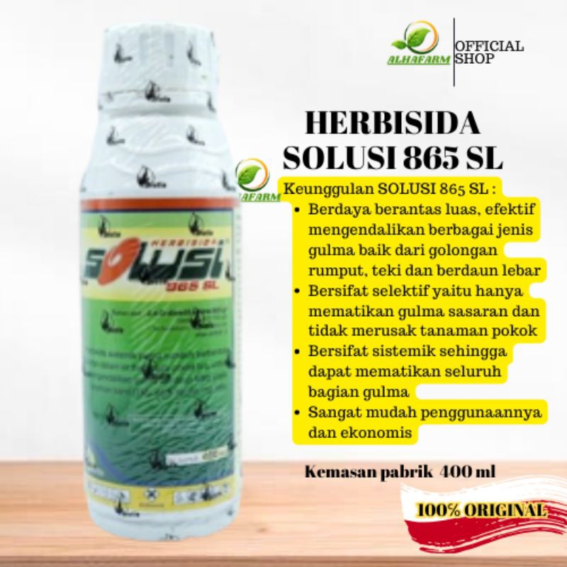 Jual Herbisida Solusi 865 Sl Original 400 Ml Kemasan Pabrik Shopee