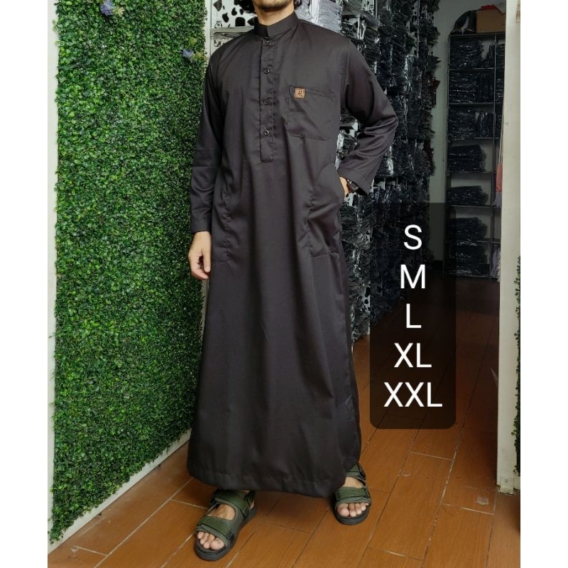 Jual Gamis saudi pria gamis pria polos lengan panjang | Shopee Indonesia
