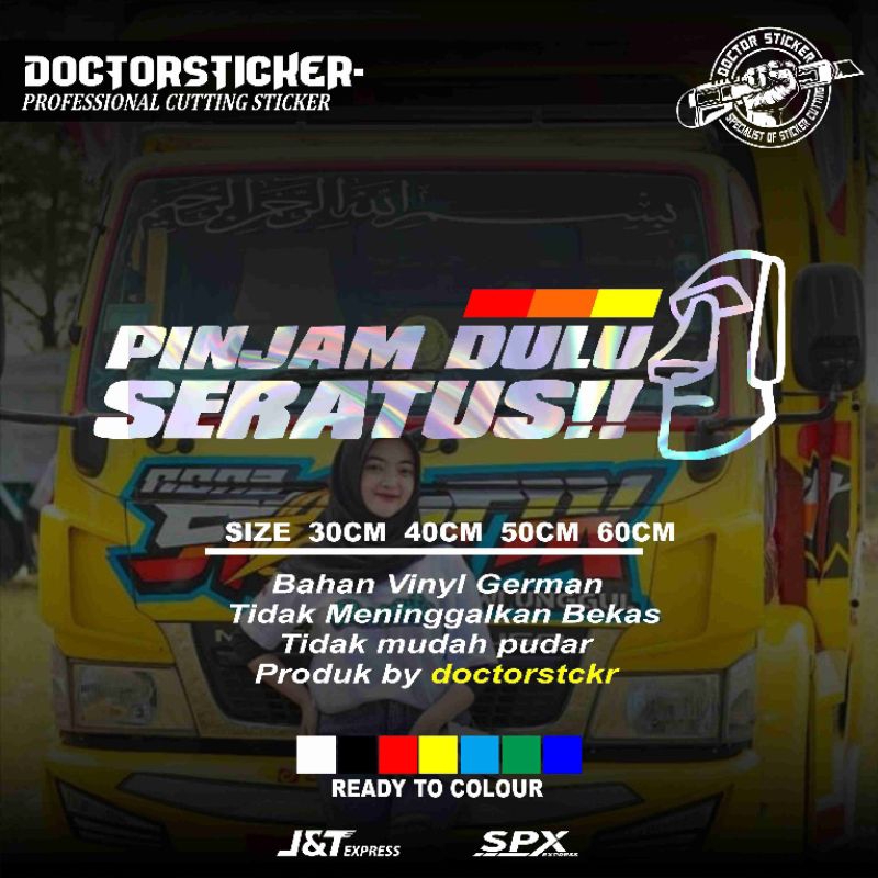 Jual Sticker Pinjam Dulu Seratus Sticker Viral New 45cm | Shopee Indonesia