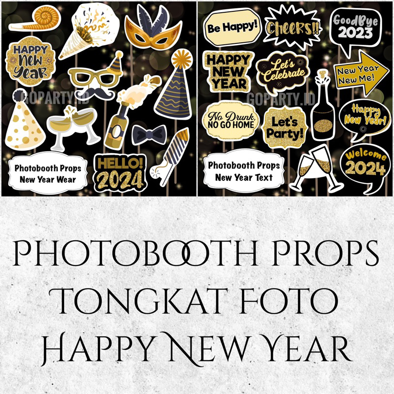 Jual PHOTOBOOTH PROPS NEW YEAR TAHUN BARU TONGKAT FOTO PROPERTI