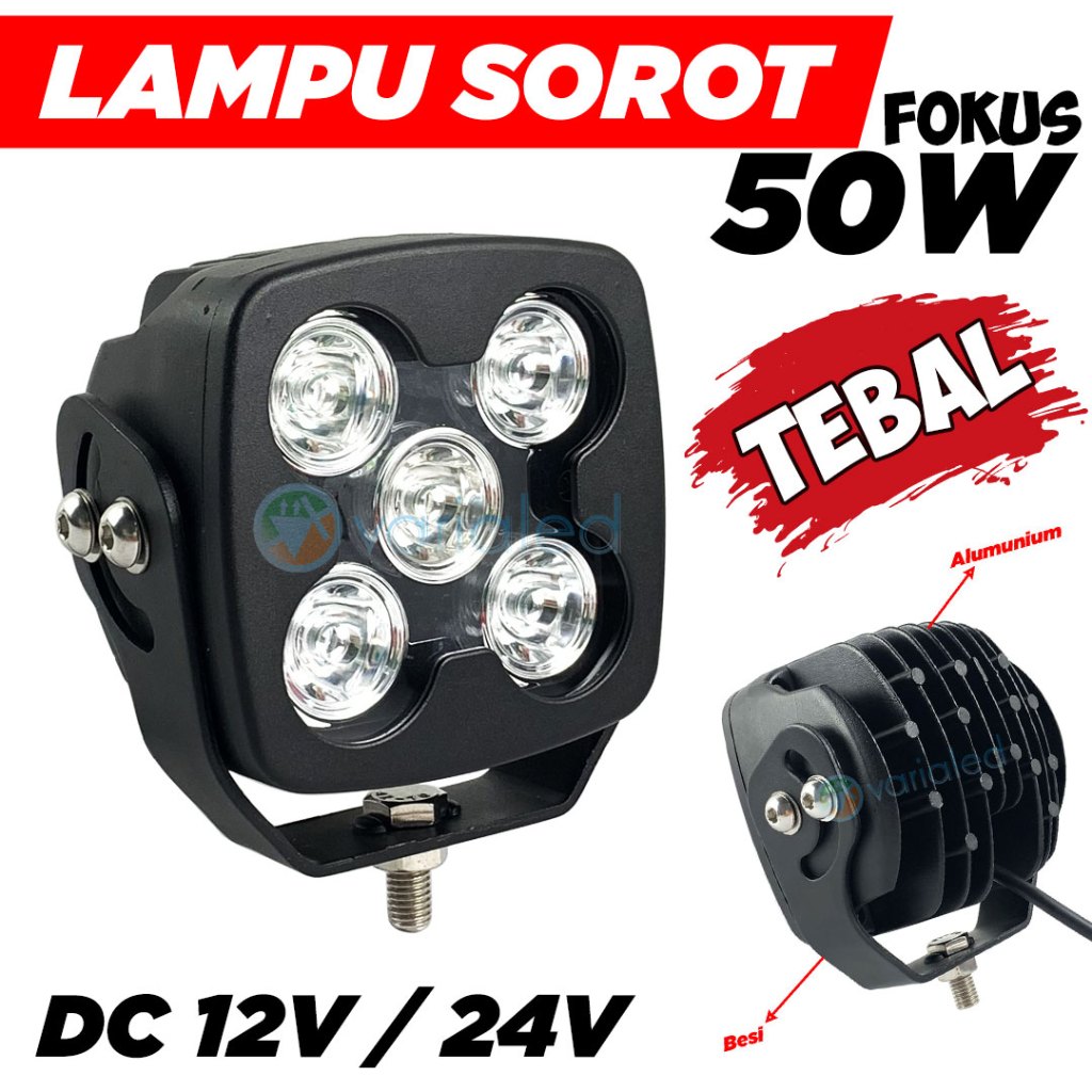 Jual Lampu Sorot W Putih Tebal Fokus Work Lamp Cree Offroad Lampu Kerja V V Universal Alat