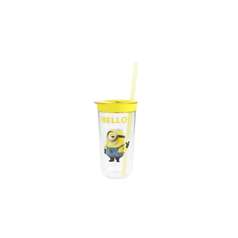 Jual Miniso Botol Tumbler Plastik Dengan Sedotan Seri Minions 600ml Minions Collection 6089