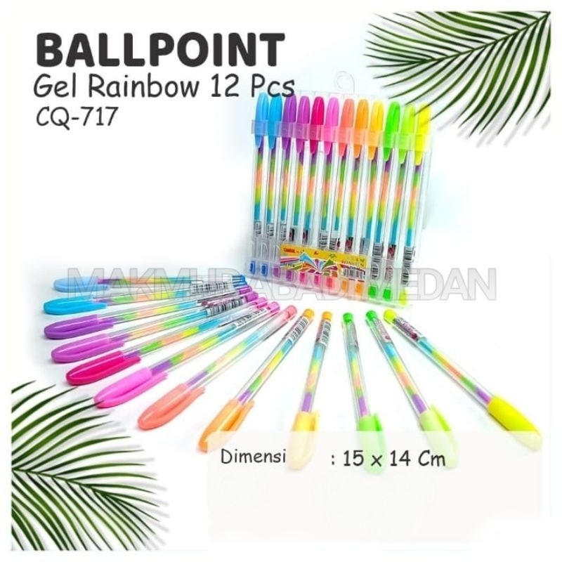 Jual Pulpen Gel Rainbow Warna Warni Ballpoint Rainbow Color Blink Pen Cq Drawing Pen