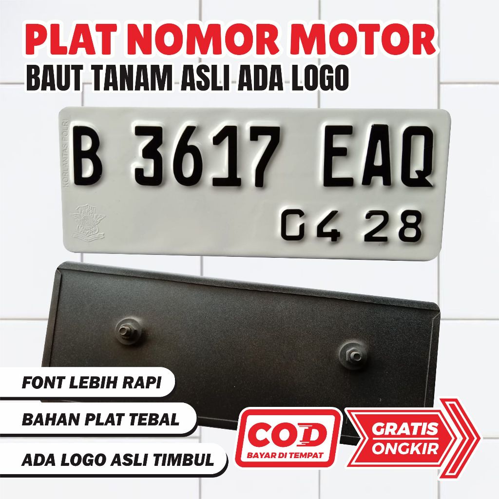 Jual PLAT NOMOR MOTOR BAUT TANAM | PLAT NOMOR BAUT TANAM | PLAT MOTOT ...