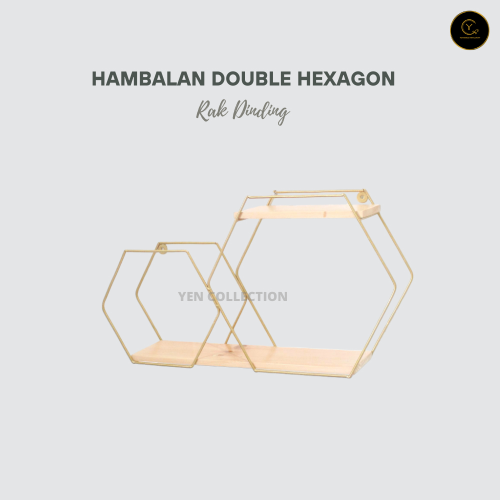 Jual RAK DOUBLE HEXAGON - RAK BESI DAN KAYU - HAMBALAN - RAK DINDING ...