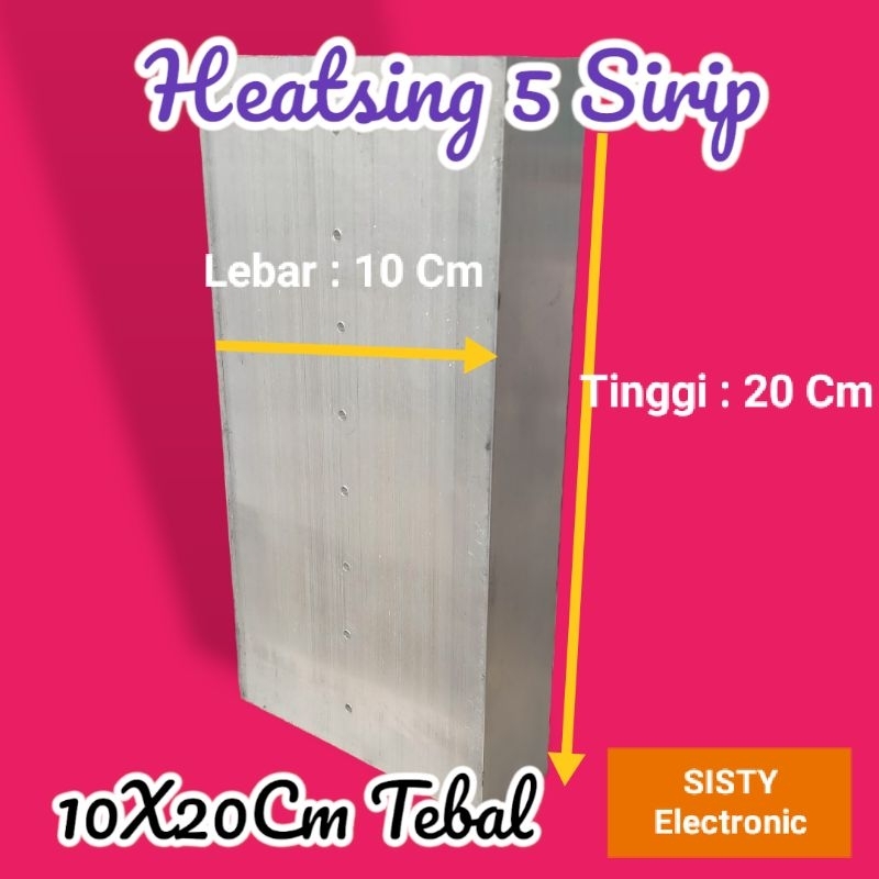 Jual Pendingin Heatsing 5 Sirip 10X20Cm Tebal 4mm | Shopee Indonesia