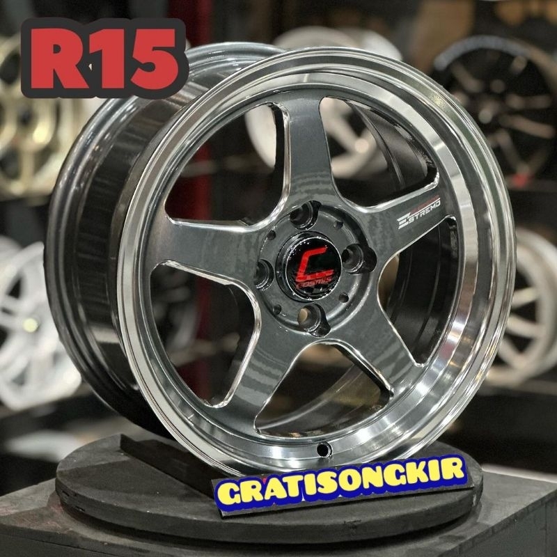 Jual Velg Mobil R15 Lebar 7 Et 35 SAMLONG COSMIS Velg Racing Mobil Ring 15 Brio City Jazz Freed