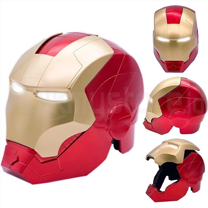 helmet iron man untuk dijual Jual Iron Man Helmet Tangan Helm Ironman 1/1 Marvel Cosplay LED Mainan Toys