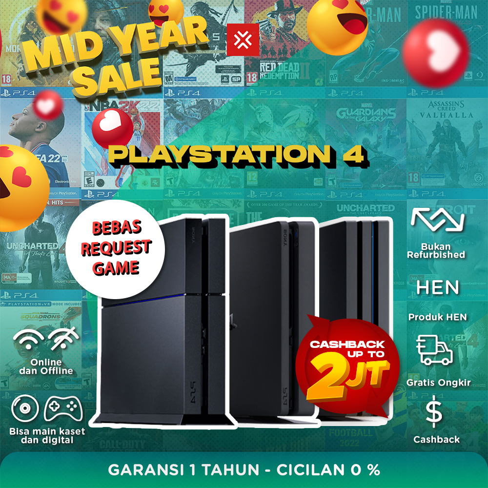 Jual SONY PS4 Playstation 4 FAT SLIM PRO 500 GB 1 TB HEN FULL GAMES