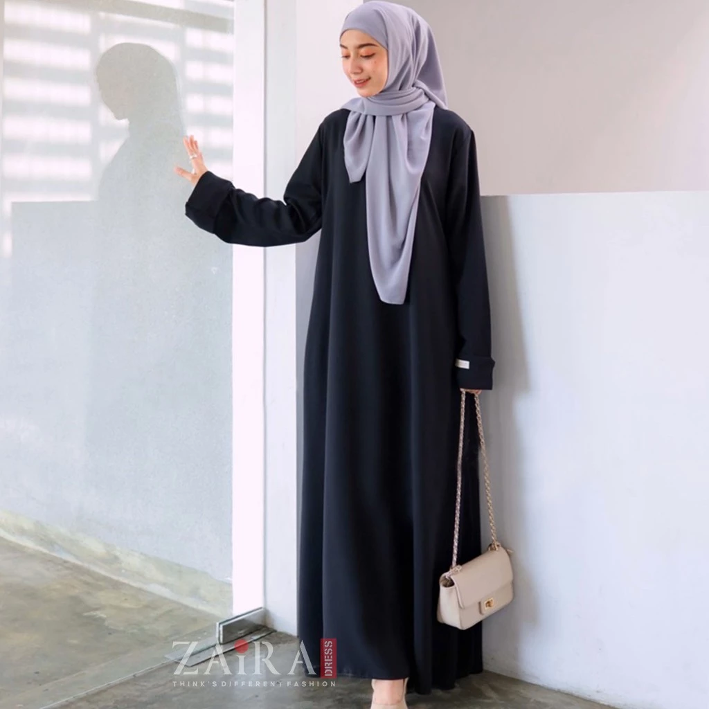 Detail bahan wolfis Zaira Dress Abaya