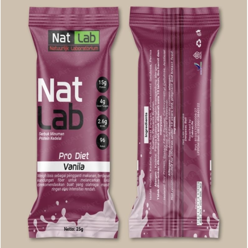 Jual Natlab protein isolate sachet whey soy Diet fiber all variant ...
