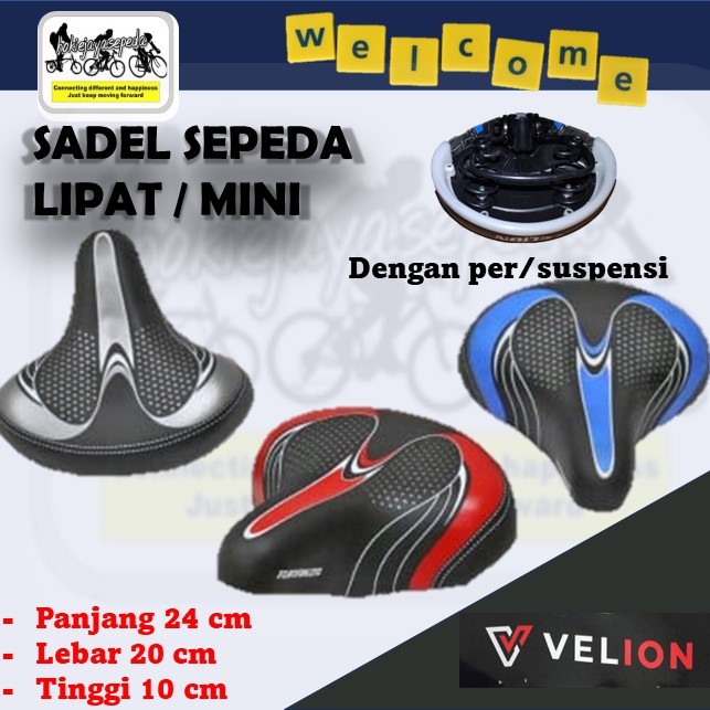 Jual Sadel Jok Sepeda Lipat Mini Dengan Per Spring Lebar Tebal Dan Empuk Riu Turanza