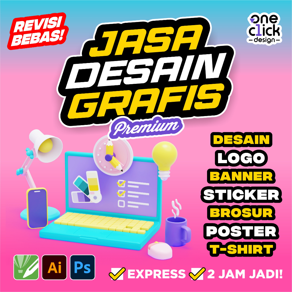 Jual JASA DESAIN GRAFIS DESIGN LOGO DESAIN STIKER BANNER UNDANGAN BROSUR KEMASAN LABEL