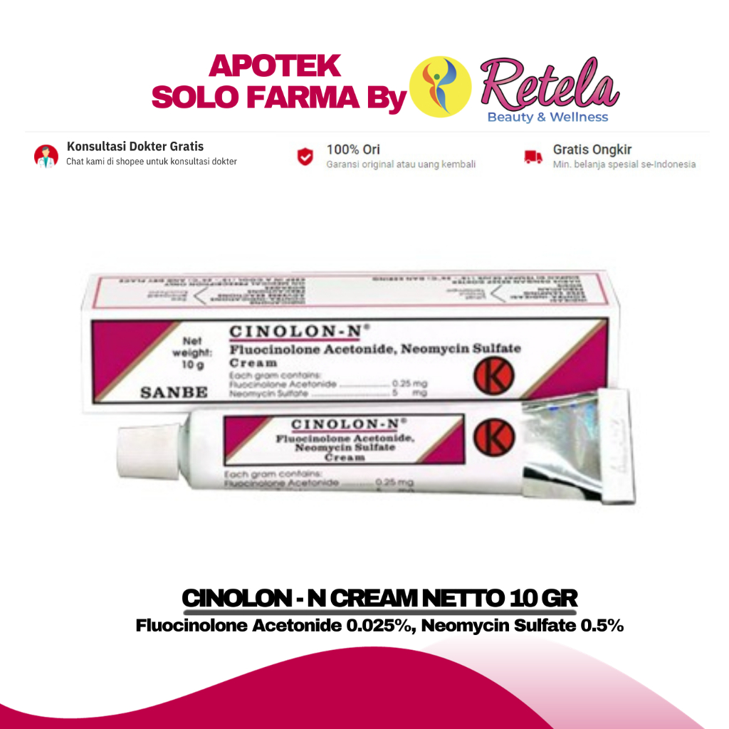 Jual cinolon n cream 10gr fluocinolone acetonide 0 025 neomycin