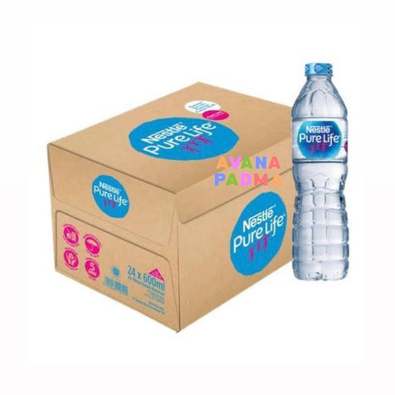 Jual Nestle Pure Life Air Mineral 600ml (1 Karton/24 Pcs) | Shopee ...