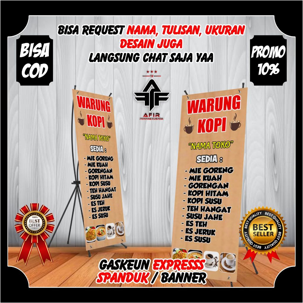 Jual Spanduk Berdiri Warkop Warung Kopi Berkualitas Keren X Banner Berdiri Jualan Toko Warung