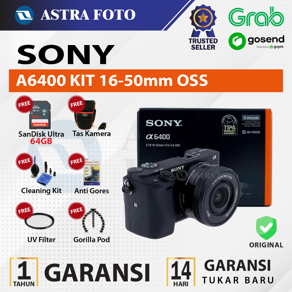 Jual Sony A6400 Kit 16-50mm - Sony A6400 Kit Lens - Paket Lengkap Body ...