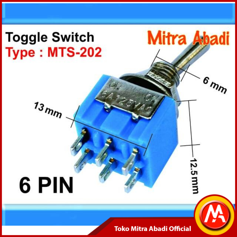 Jual Saklar Toggle/Toggle Switch MTS-202 6 PIN | Shopee Indonesia
