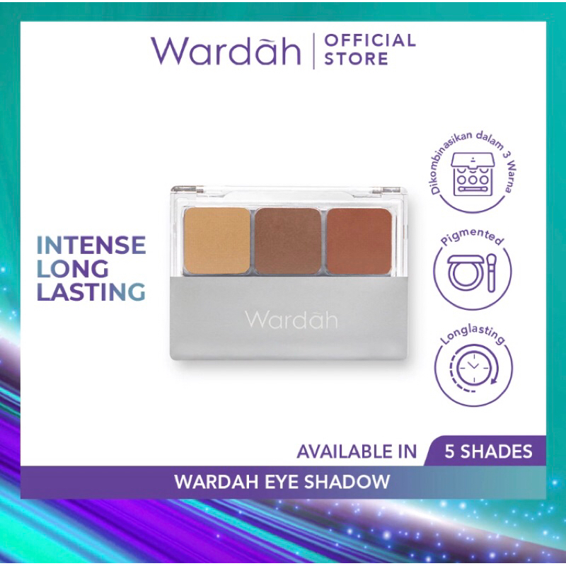 Jual WARDAH Eyeshadow 3 Warna Intense Yang Tahan Lama Dilengkapi