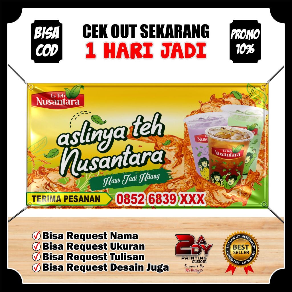 Jual Spanduk Es Teh Nusantara Terbaru Banner Minuman Es Teh Nusantara