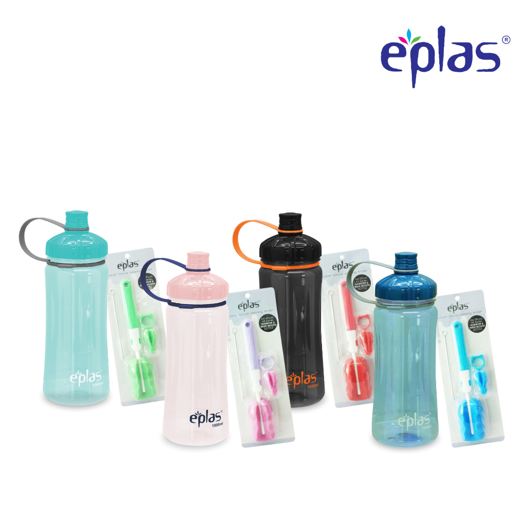 Jual EPLAS Botol Minum Tritan Offer Pack 4 In 1 Bottle & Brush Set ...