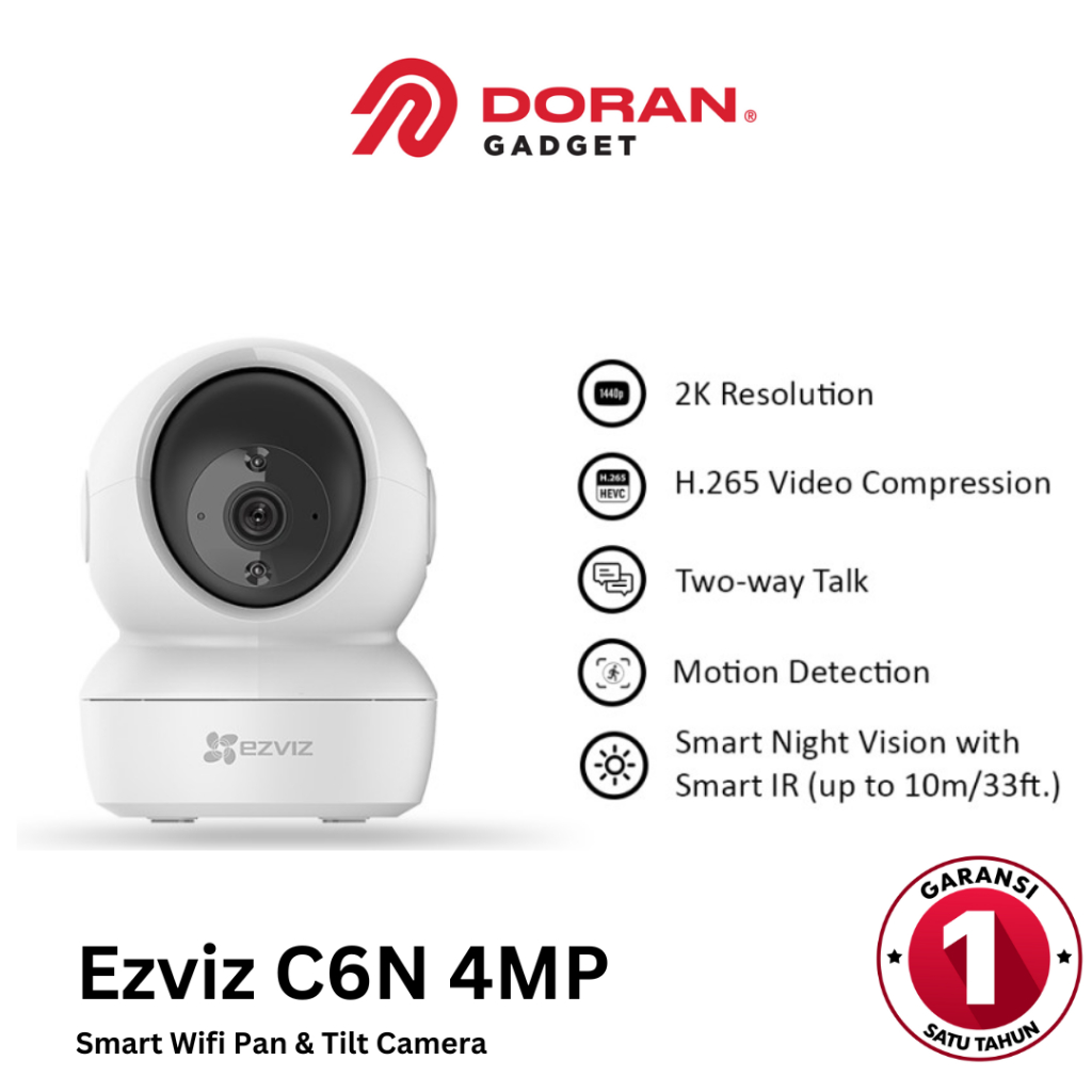 Jual Ezviz C6N 4MP Smart Wifi Pan Tilt IP Camera CCTV Indoor 1440p ...