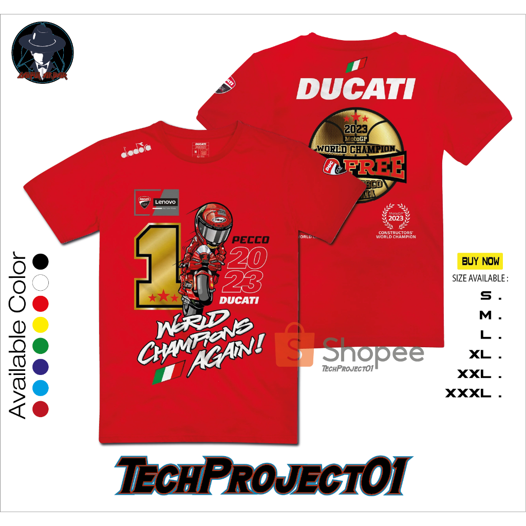 T-shirt Officiel Ducati Corse Rouge - Vêtements Ducati