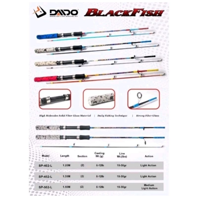 Jual Joran Daido Blackfish - Joran Fiber Solid 150cm | Shopee Indonesia