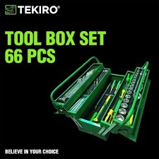 Jual TEKIRO TOOL BOX SET 66 PCS PERKAKAS KUNCI MEKANIK PERKAKAS TUKANG ISI 66 PCS ST TB1651