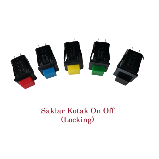 Jual SPST OFF ON Push Button Switch Saklar Kotak On Off 14x14 14mm 3A ...