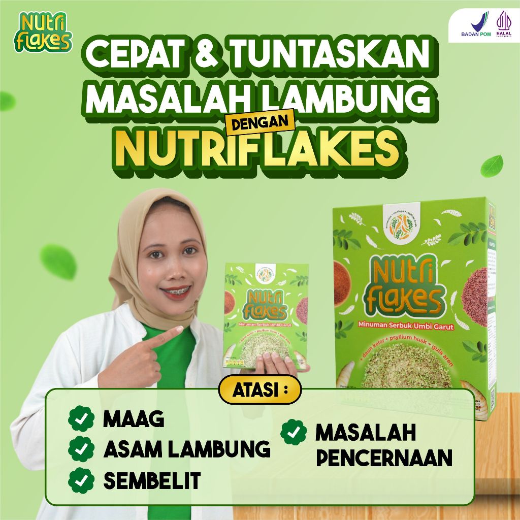 Jual Nutriflakes Original Sereal Sehat Ekstrak Umbi Garut Solusi