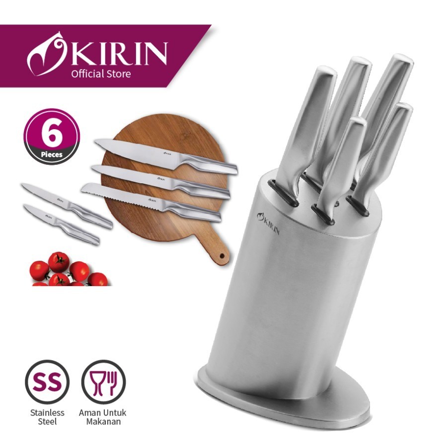 Kirin Knife Set 6 Pcs Pisau Dapur Stainless Steel - KUS-KS06 SS