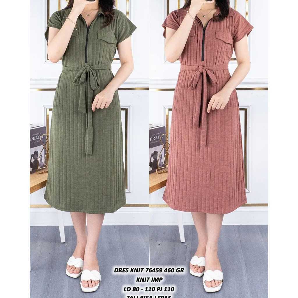 Jual Midi Dress Kirana Knit Rajut Daster Fuji Knit Korean Style Dres