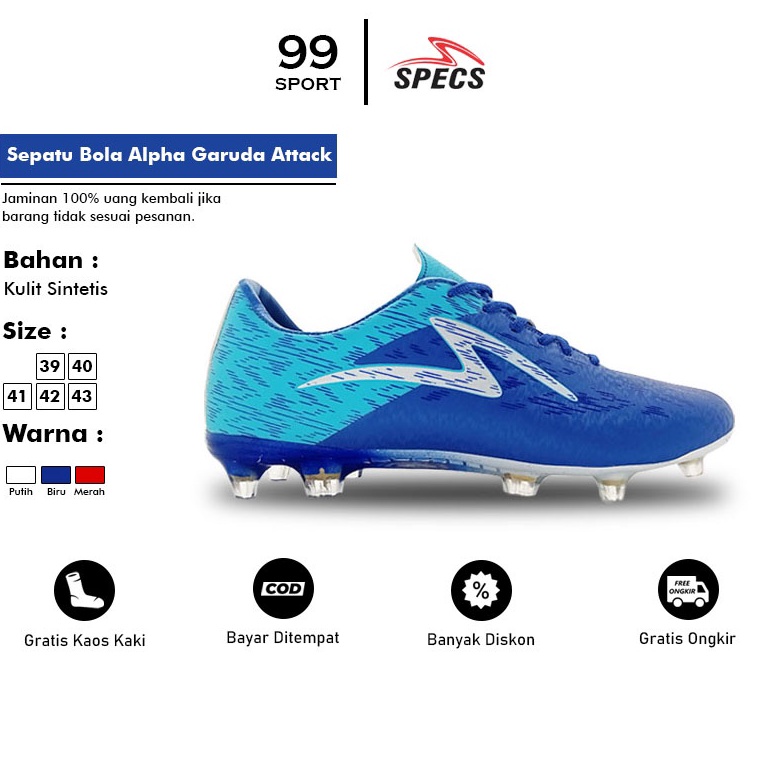 Jual Sepatu Bola Specs Garuda Alpha Pro Fg Komponen Ori Free Kaos Kaki