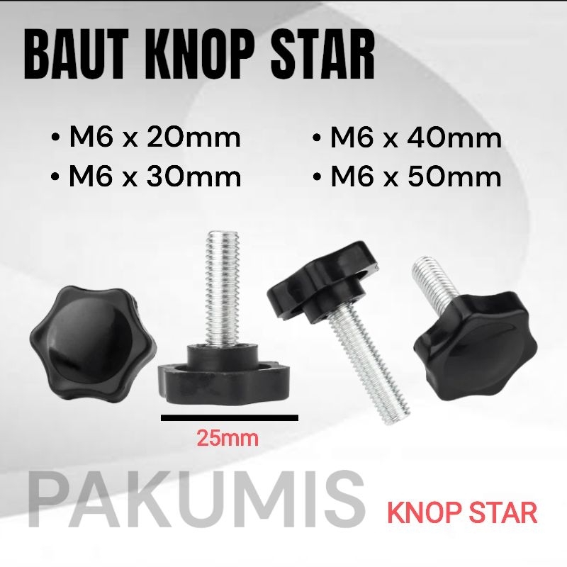 Jual BAUT KNOB STAR M6 KNOB STAR KUNCI M6 Shopee Indonesia