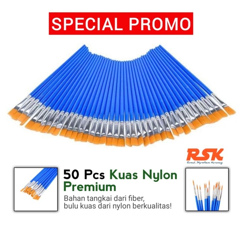 Jual 50pcs Kuas Lukis Set Paintbrush Paint Brushes Kuas Cat Minyak Dan ...