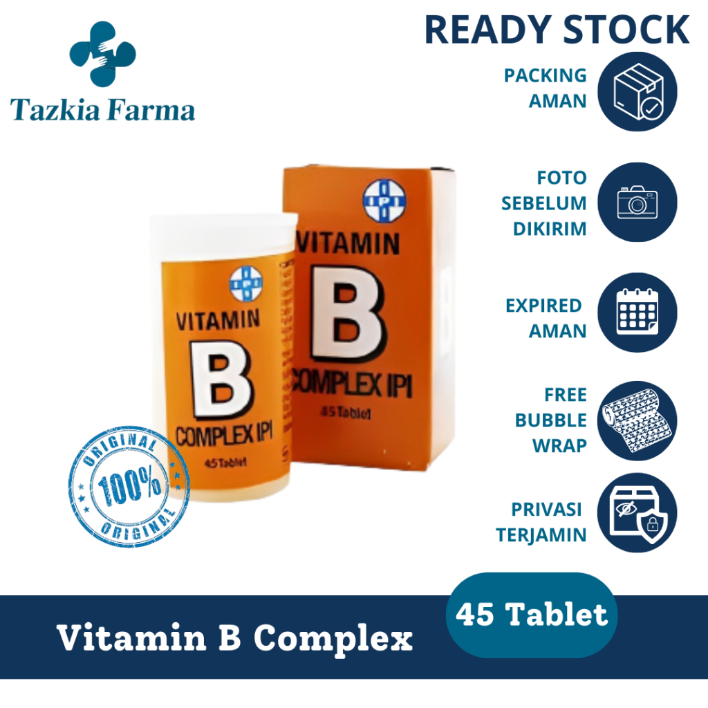 Jual VITAMIN B COMPLEX 45 TABLET/BOTOL | Shopee Indonesia