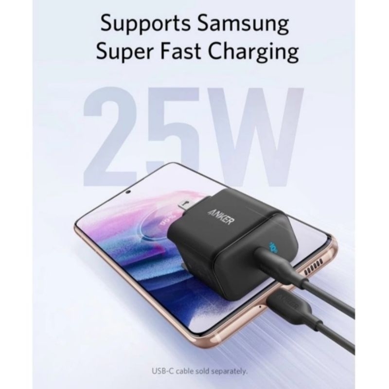 Jual Charger Anker Adaptor 25W Usb C PD Super Fast Charging | Shopee ...