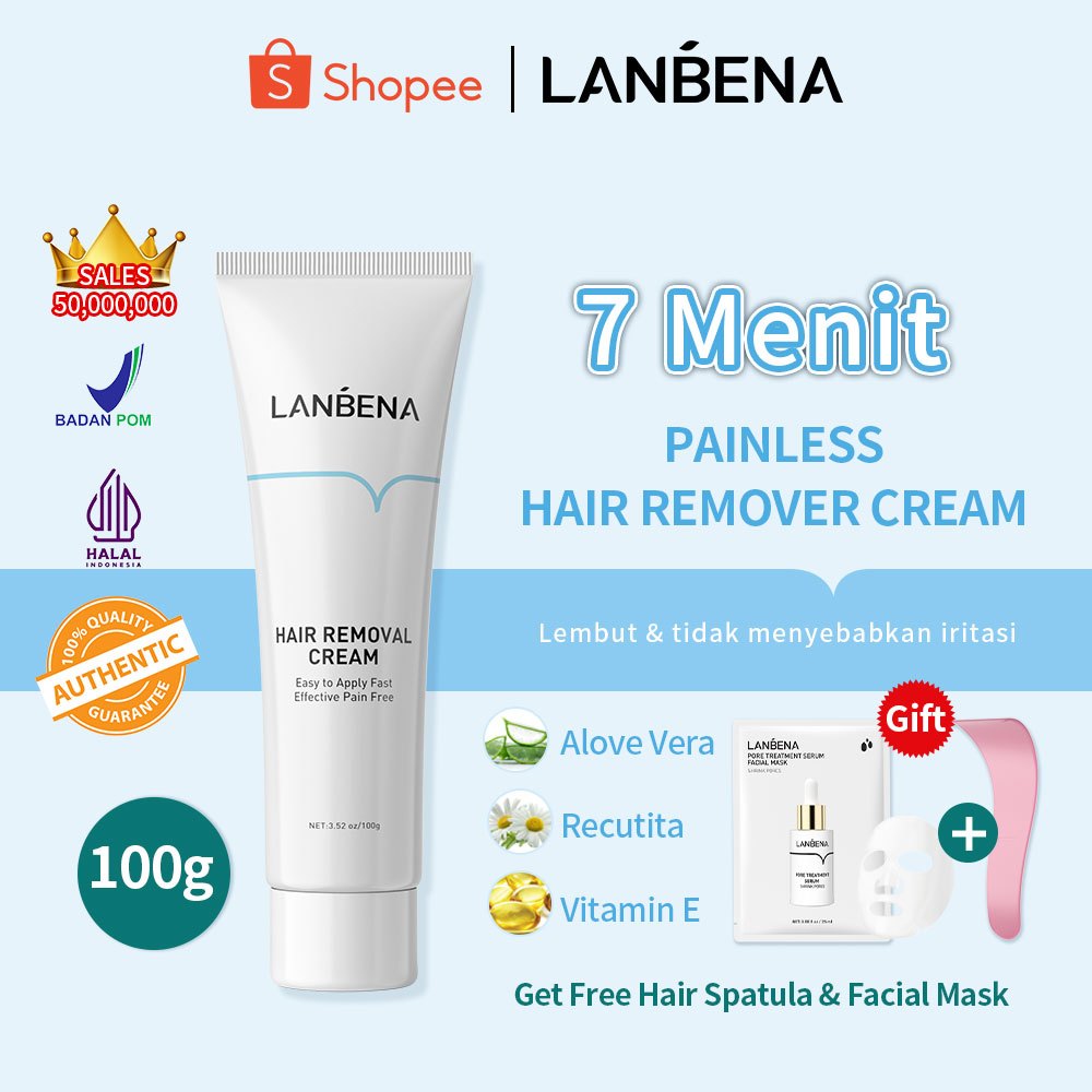 Jual [BPOM] LANBENA Hair Removal Cream Pencabut Bulu /Krim Penghilang ...