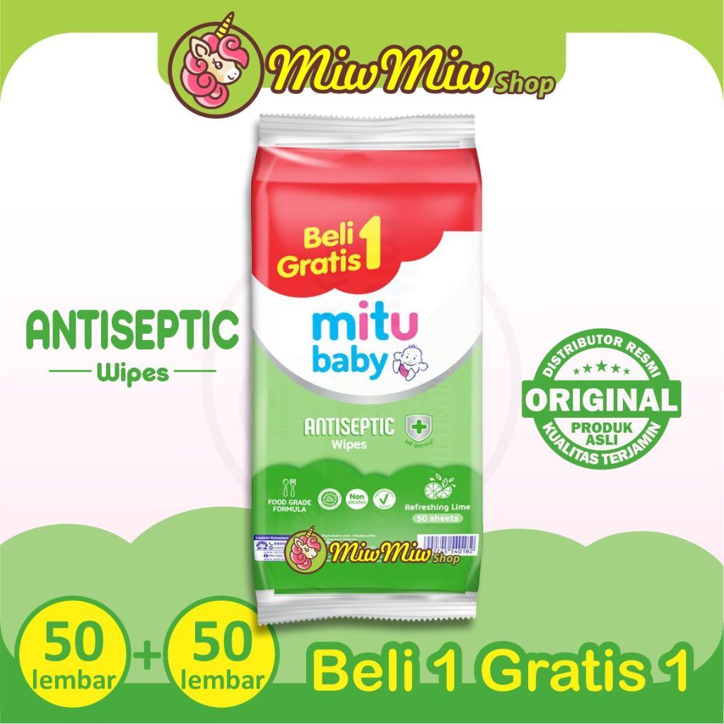 Jual MITU Baby Wipes Tissue Basah (50+50) | Shopee Indonesia