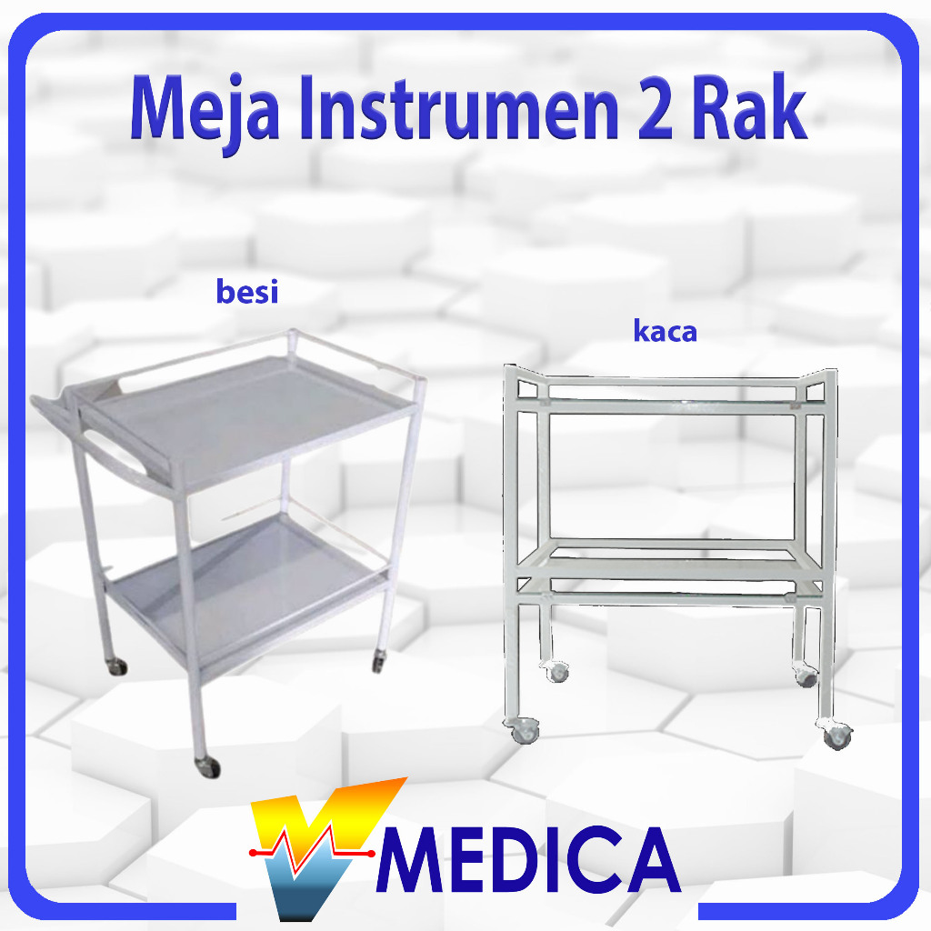 Jual (Reguler) Meja Instrumen 2 Rak Besi / Meja Instrumen 2 Rak Besi ...