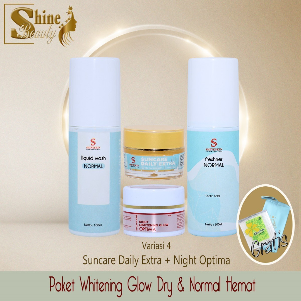 Jual Shineskin Paket Hemat Whitening Glowing Dry Normal Paket Wajah Kulit Kering Normal Dan