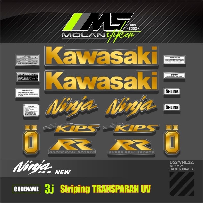 Jual Sticker Striping Variasi Transparan Uv Ninja Rr New 150 2Tak ...