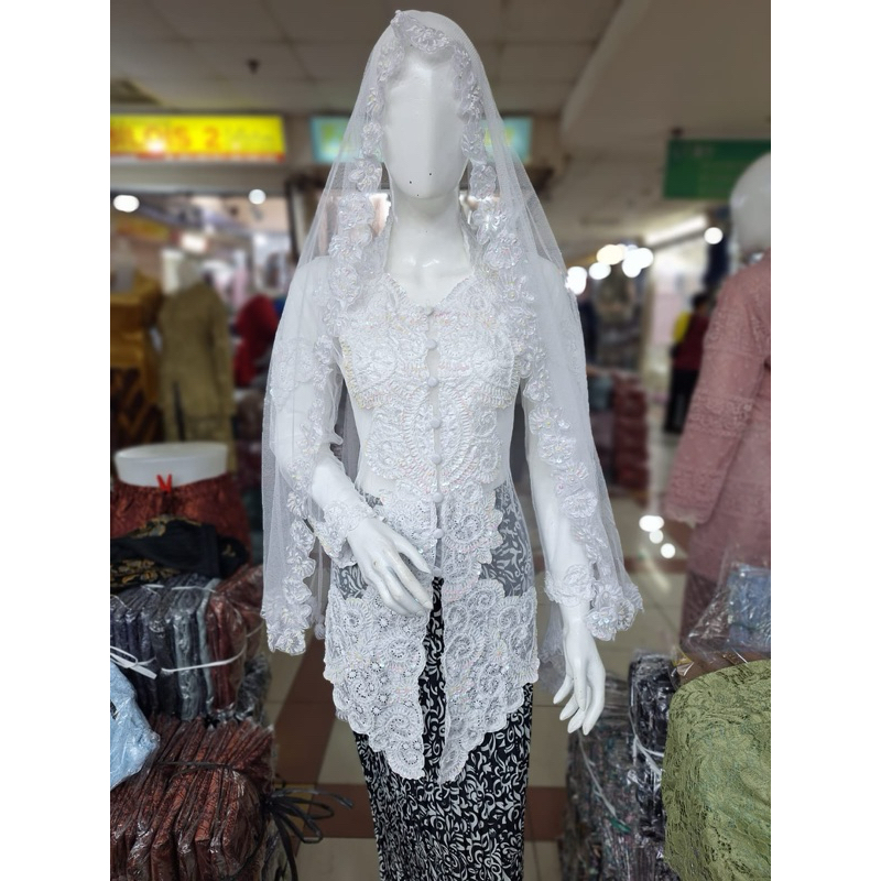 Jual Bordir akad nikah putih/kebaya pesta wedding | Shopee Indonesia