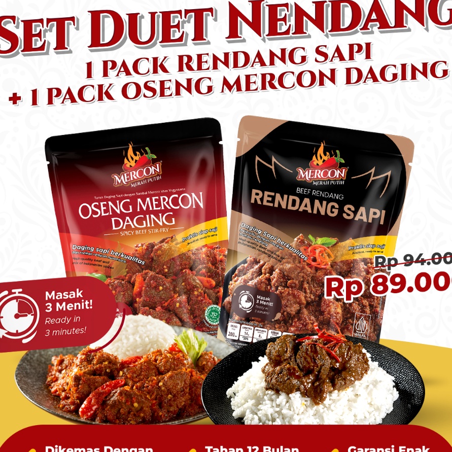 Jual TIPE TFE002 Mercon Merah Putih - Set Duet Nendang II Oseng Mercon ...