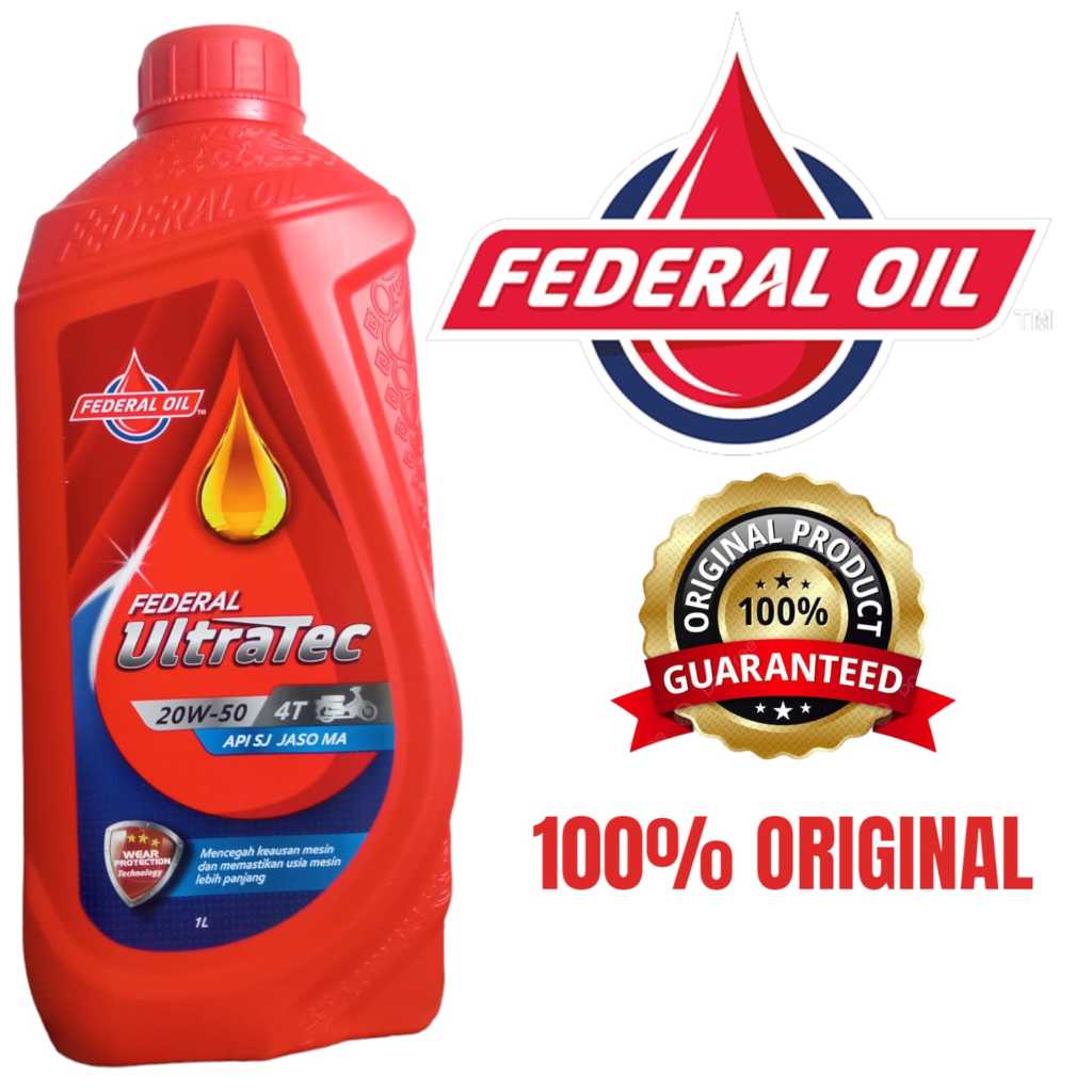 Jual Oli FEDERAL Ultratec 1000ml 20W-50 4T Oli Motor 1Liter | Shopee ...