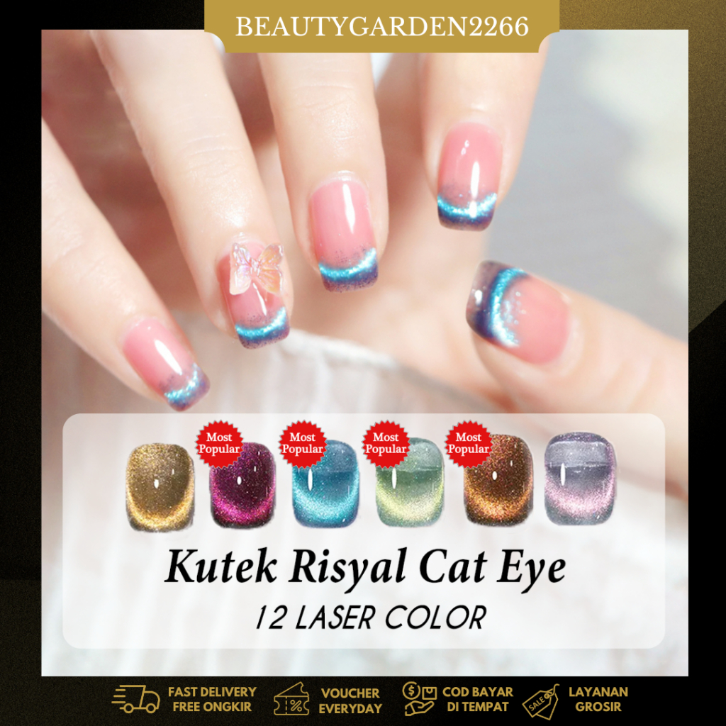 Jual [ COD ] RISYAL 141152 LASER CAT EYE KUTEK GEL UV LED/KUTEKS GEL