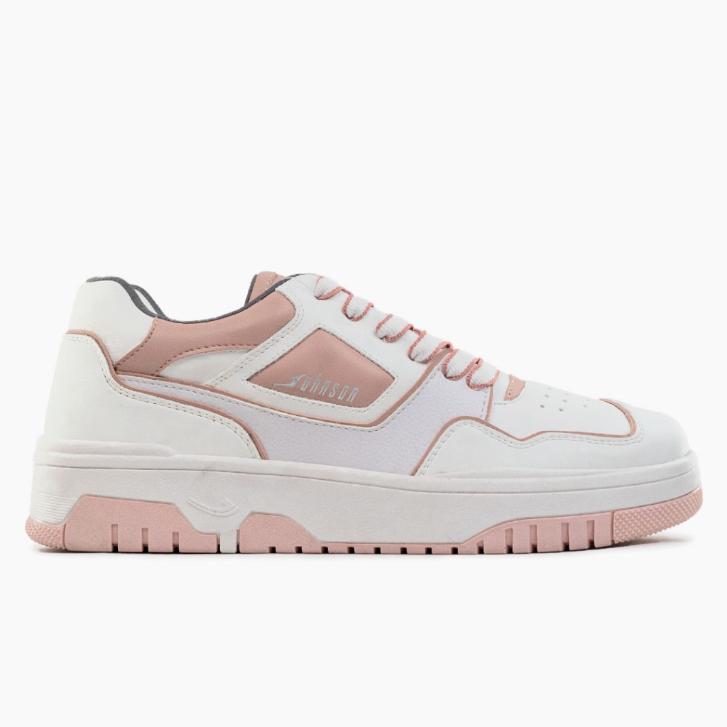 Jual Sepatu Sneakers Johnson - Orbit White Pink | Shopee Indonesia